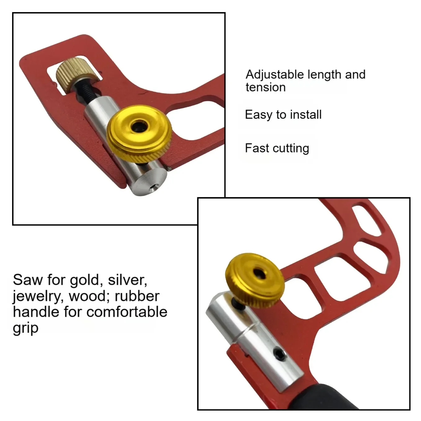Jewelry Making U-shaped Curve Saw Jewelry Cutting Tool Portable Hand Tool Metal Composite Material Blade Length Adjuster