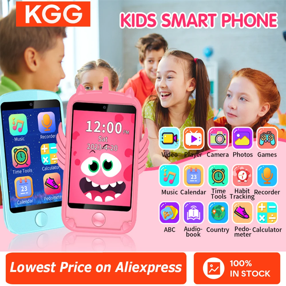 

2G Call Kids Smart phone 19 Games 8GB Camera Video Music Play Pedometer Habit Tracker Girls Boys Smart Watch Children Gift