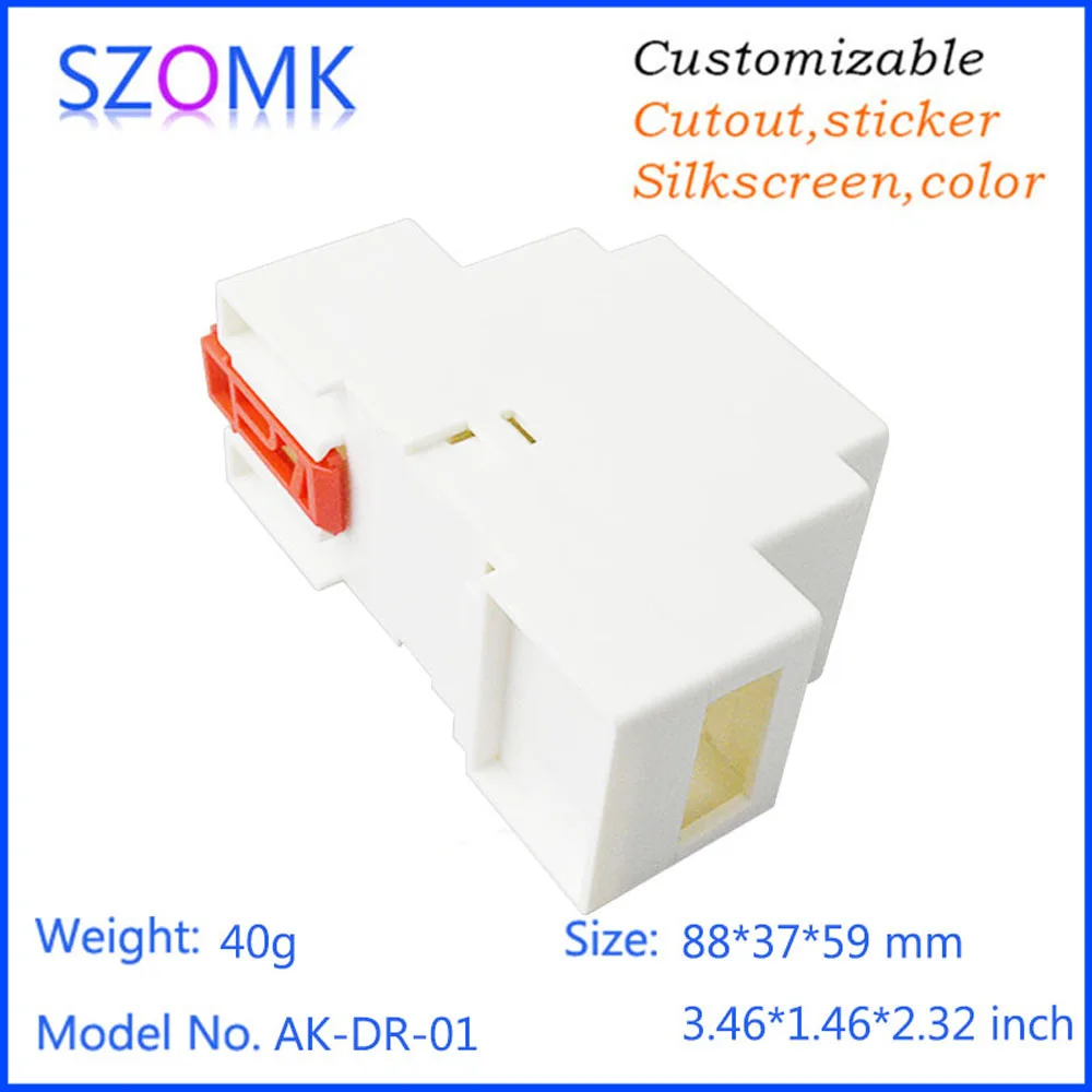 SZOMK 88*37*59 mm din rail enclosure plastic case for electronic equipment switch project box plastic instrument housing view 5