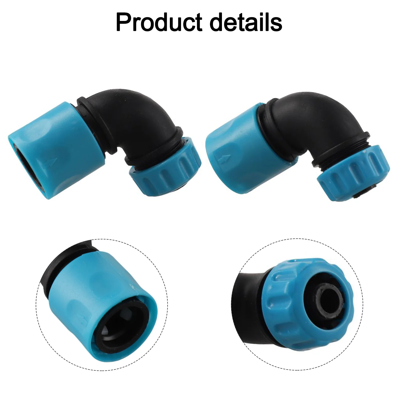 Connecteurs coudés pour tuyau, 2 pièces, connexion rapide pour l'irrigation du jardin et le lavage de voiture, compatibilité 12 mm intégrée en ABS
