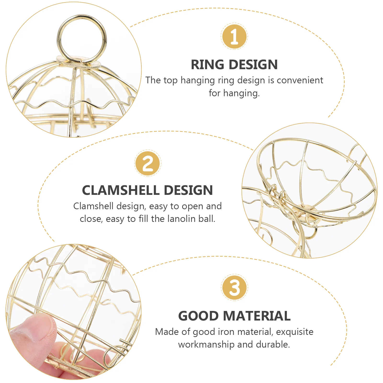 

3pcs Hanging For Balcony Garden Wild Feeding Container Durable Outdoor Washable Suet Holder Garden Bird Feeder Suet Feeder For