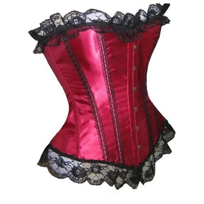 Womans Vintage Corsets and Bustiers Classic Palace Bustier Lace Trim Corsets Burlesque Outfits Fiesta Party Costumes Plus Size