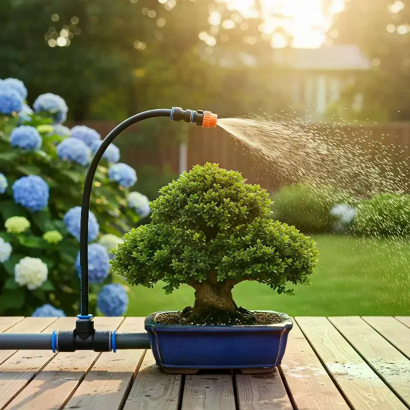 Automatic Irrigation Sprinkler Rustproof Rotating Copper Nozzle Atomizing Watering System for Home Garden Plants