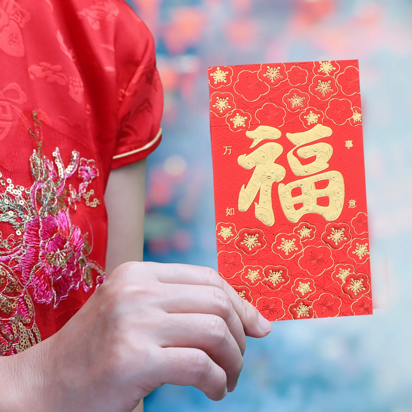 

6Pcs Dragon Year Red Packets Chinese Fu Paper Envelopes Traditional Money Holders for New Year Wedding