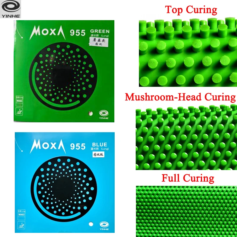 

YINHE Cured Table Tennis Rubber Long Pimples OX Medium Particles 955 Green Blue Ping Pong Rubber Without Sponge Anti-spin