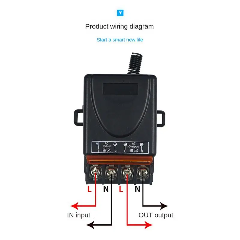 Controlador de relé inalámbrico de alta potencia, receptor y transmisor remoto de 433M, 2/5 piezas, 1000 MHz, RF, AC220V, 30Amp