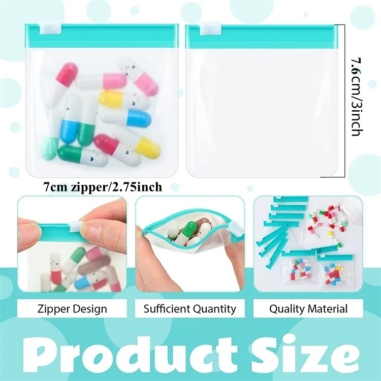 56PCS Clear/Frosted EVA Zipper Packaging Bag DIY Thick Anti-oxidation Wedding Jewelry Bracelet Travel Supplies Storage Pouches