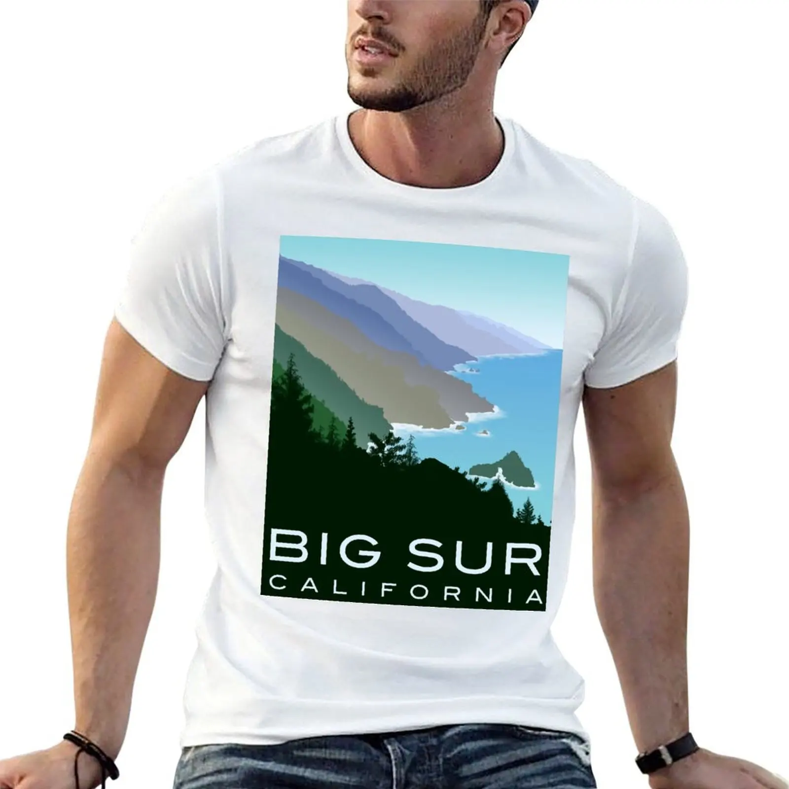 Big Sur California T-Shirt funny shirt cotton plus sizes funny t shirts men