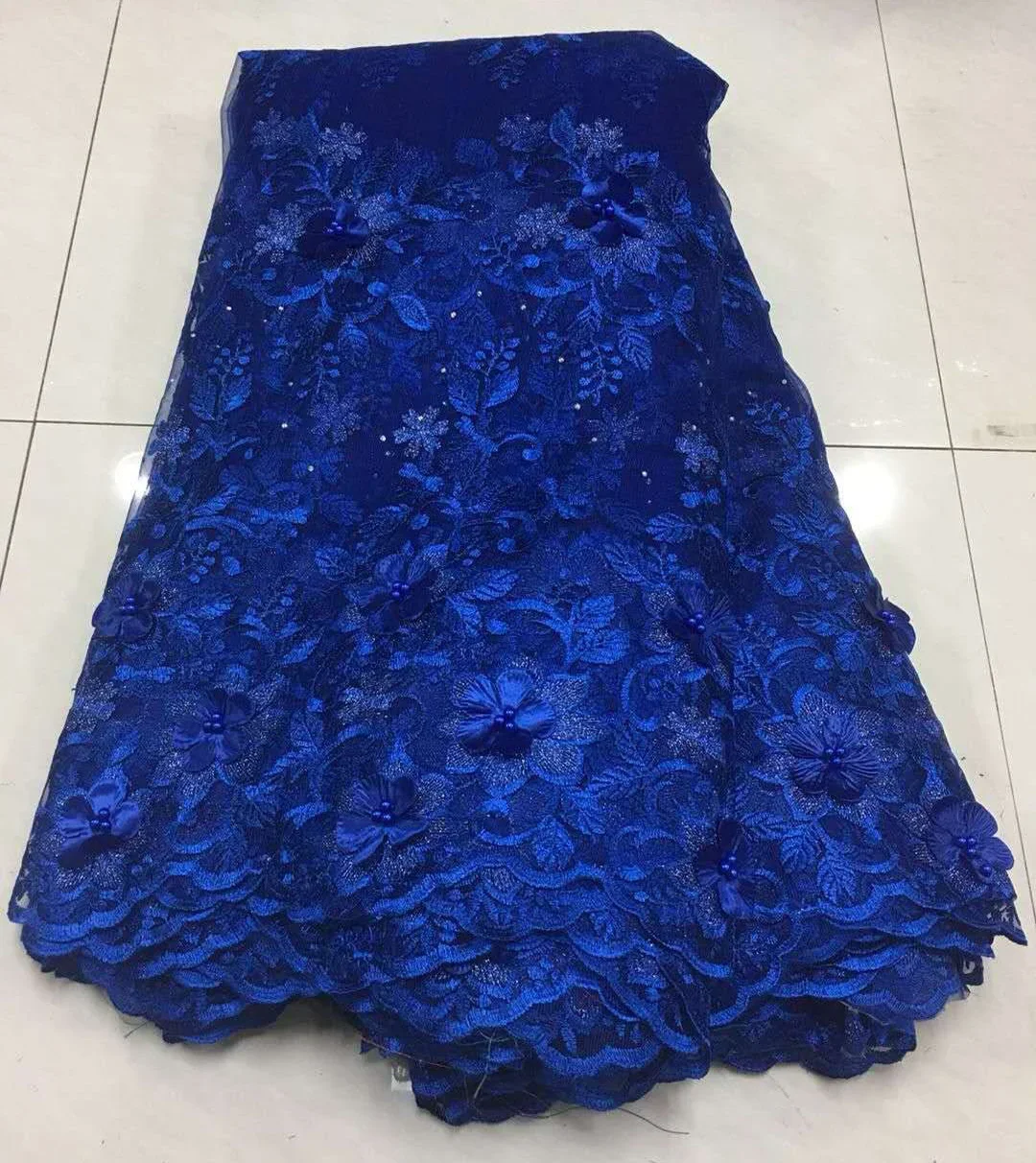 

African Lace Fabric 2021 Embroidered Nigerian Laces Fabric High Quality French Tulle Lace Fabric for Women Dress ZA35-3