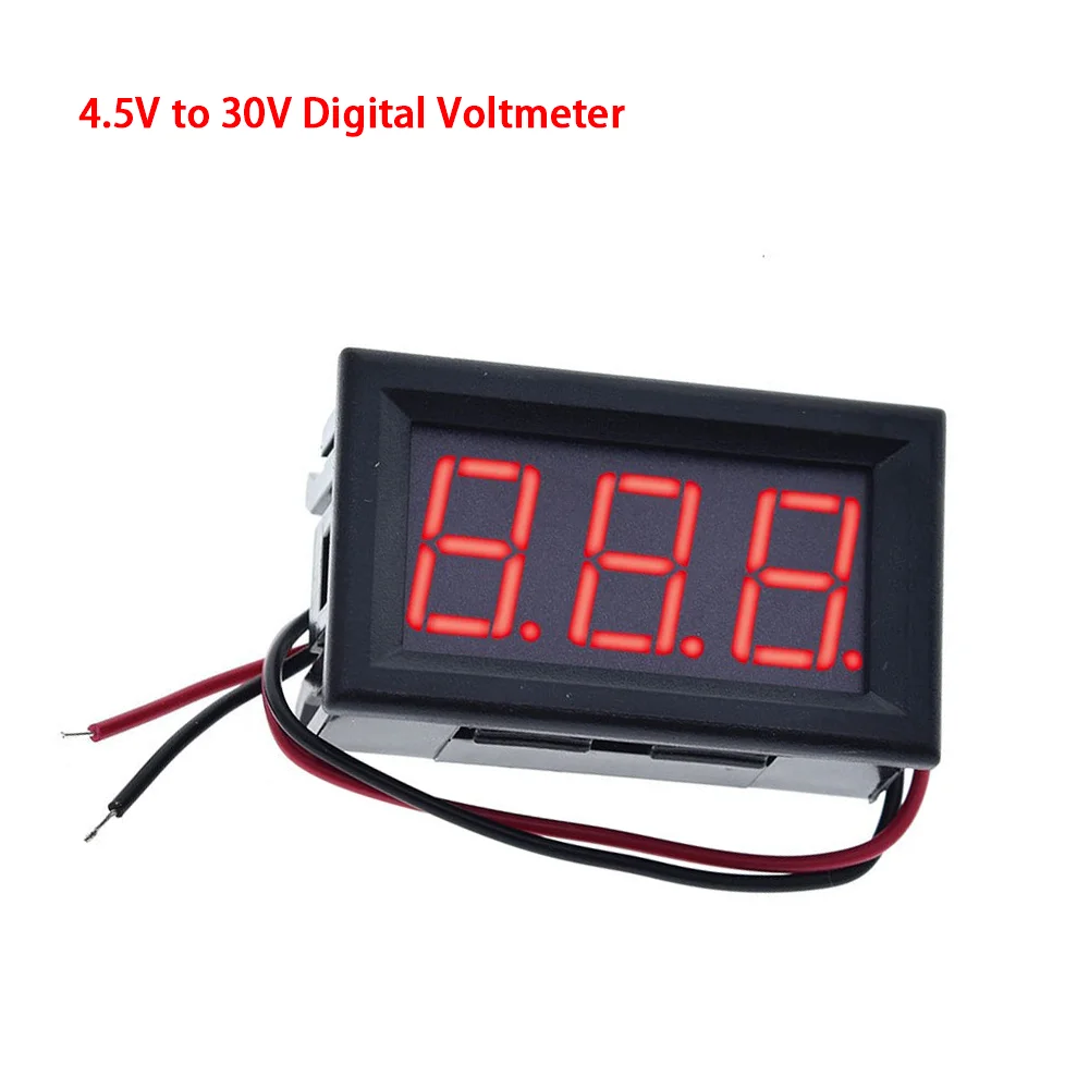 DC 4.5V-30V Waterproof Digital Voltmeter Car Boat Motorcycle 0.56inch LED Display Volt Voltage Meter Mini Tester Panel Ammeter