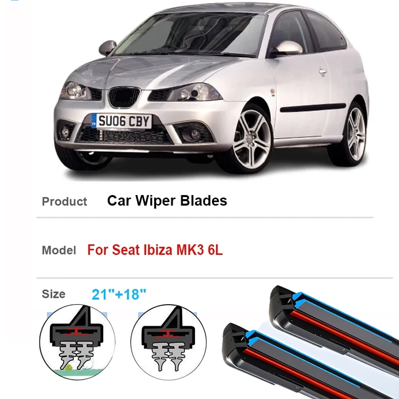 

Wiper Blades For Seat Ibiza MK3 6L 2002~2008 2003 2004 2005 2006 Winshield Windscreen Clean Front Window Tools Accessories