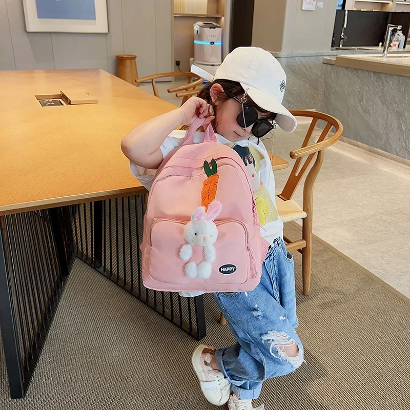 Kids Backpack Cute Rabbit Children's Bag Boys Girls Cartoon Bunny Backpacks for Kindergarten Baby Outgoing Backpack  Child Bag