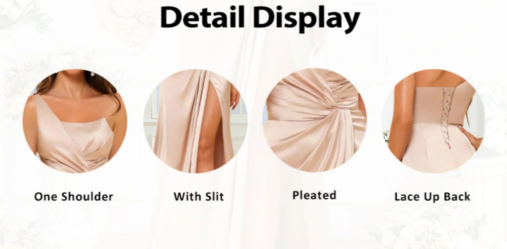 Women's One Mermaid Satin Bridesmaid Dress with Slit Long Bodycon Formal Prom Dresses for Teens Guest Evening Gown image 6