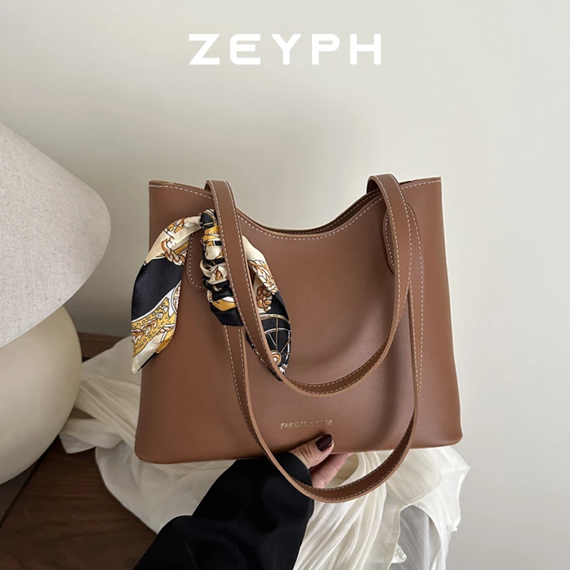 

Zeyph Silk Scarf Strap Simple Solid Colour Women s Medium Shoulder Bag Commuter Bag Four Seasons