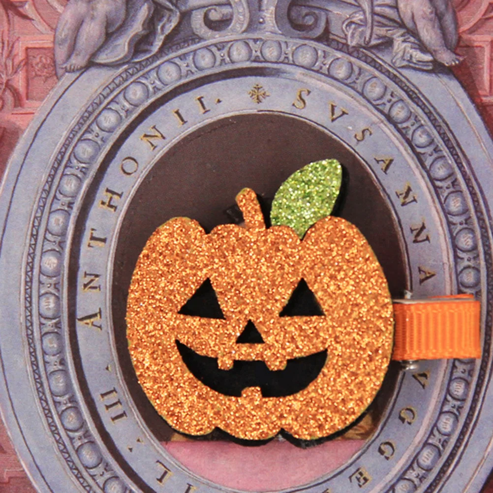 6 قطع مشبك شعر الهالوين للأطفال على شكل جمجمة يقطين شبح رعب مشابك شعر لحفلات الهالوين دبوس شعر للفتيات