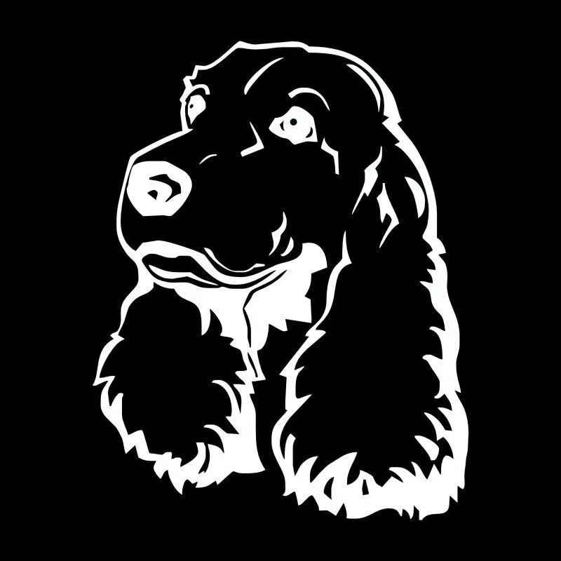 Cocker Spaniel Dog Funny Animal Body Decoration Car Stickers Decals Black/Sliver 13*16.4CM