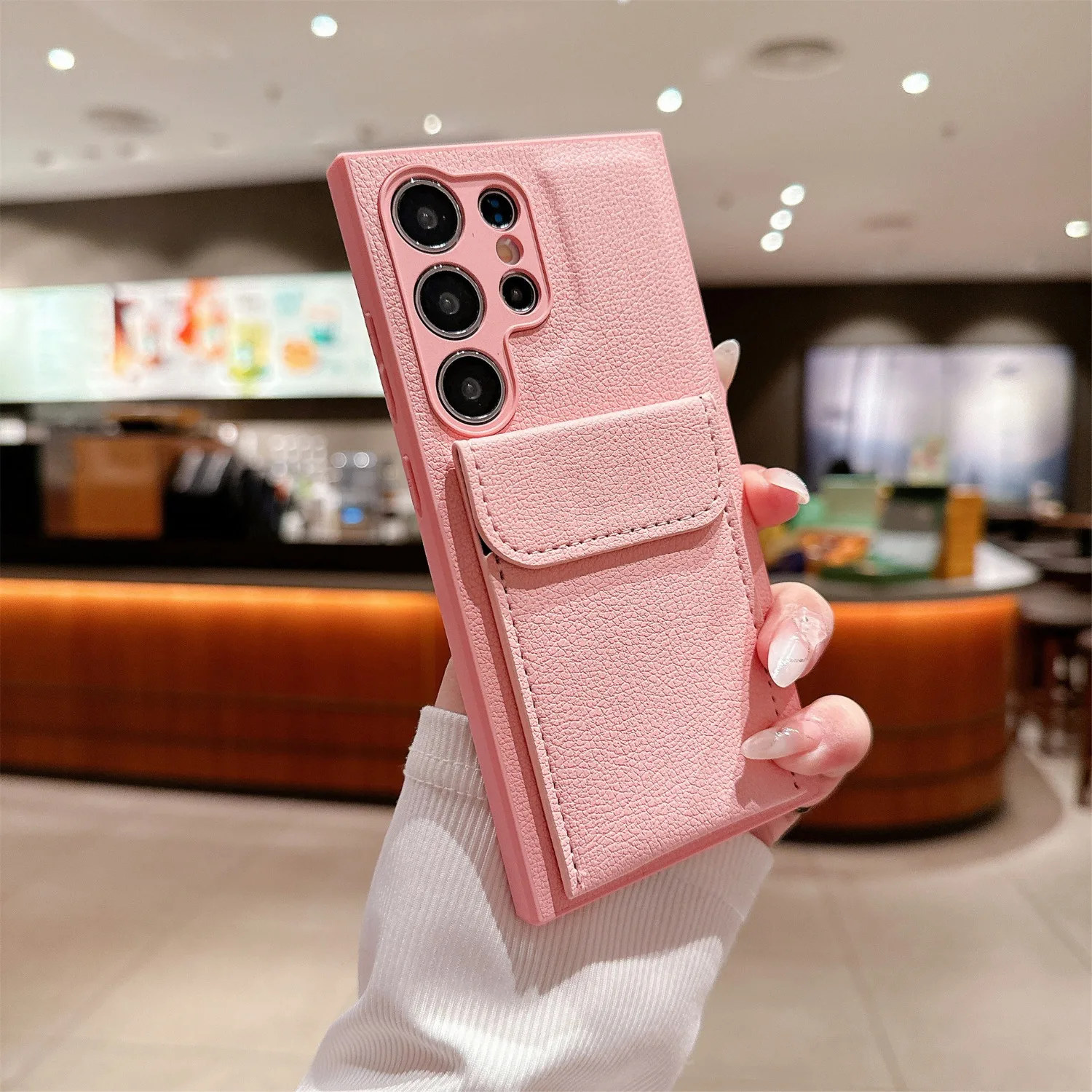 Vegan Leather Solid Color Wallet Case For Samsung Galaxy S26 Ultra S25 S24 S23 Plus Card Slot Stand Anti-Shock Cover view 2