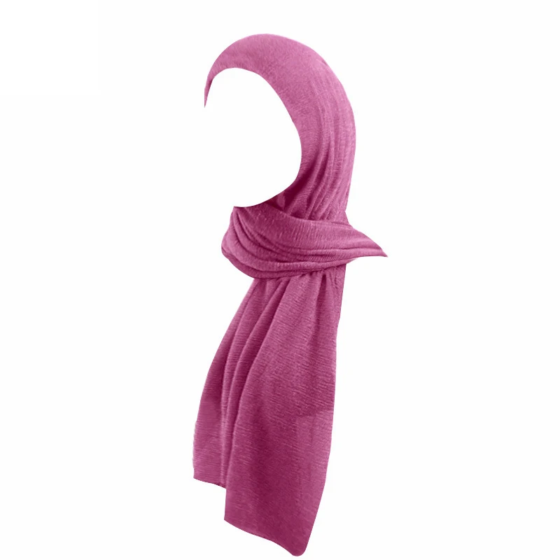 Crinkle Women Scarf Shawl Hijab Muslim Long Headscarf Head Wraps Solid Scarves Female Plain Head Scarf Headband Stoles Bandanas