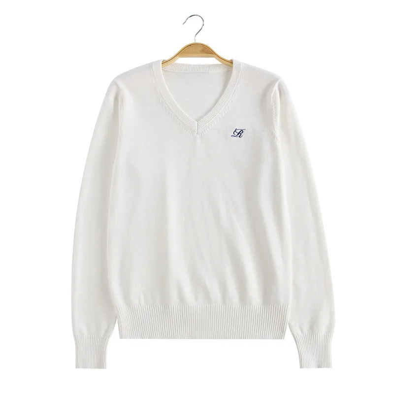 Mode Original JK Pullover Set V-Ausschnitt Pullover Schuluniformen Klassenuniformen bestickte langärmelige Strickwaren Herbst und Winter