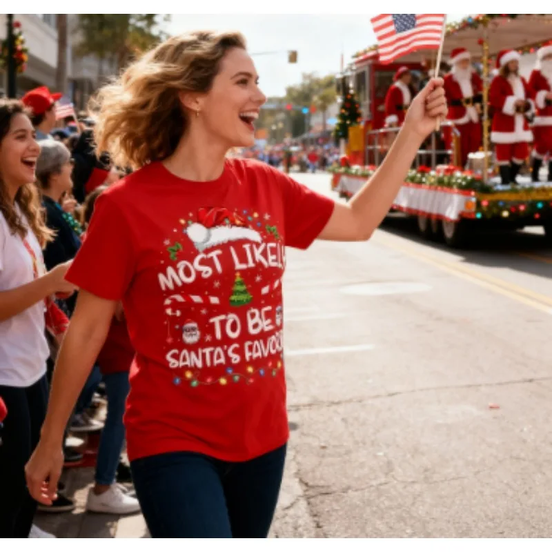 เสื้อยืดคริสต์มาสสำหรับครอบครัวตลกๆ ที่เป็นที่ชื่นชอบของซานต้ามากที่สุด