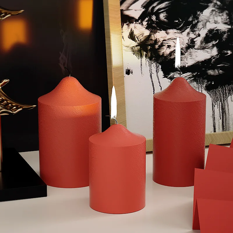 3D Cylinder Silicone Candle Mold DIY Handmade Vertebral Body Making Plaster Epoxy Resin Craft Molds for Wedding Home Decoration