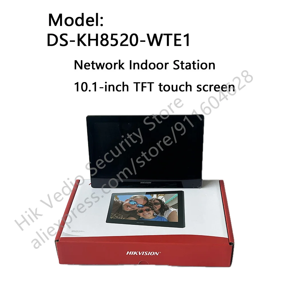Hikvision DS-KH8520-WTE1 Wideodomofon Stacja wewnętrzna 10-calowy ekran dotykowy Zdalne odblokowywanie za pośrednictwem klienta lub aplikacji Wi-Fi PoE