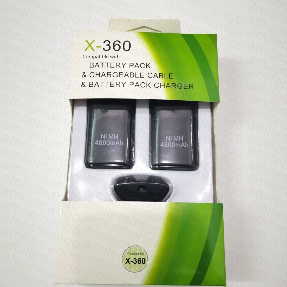 4800mAh Rechargeable Battery With 1 Charging Cable for Xbox 360 Gamepad Batteries Wireless Controller Battery