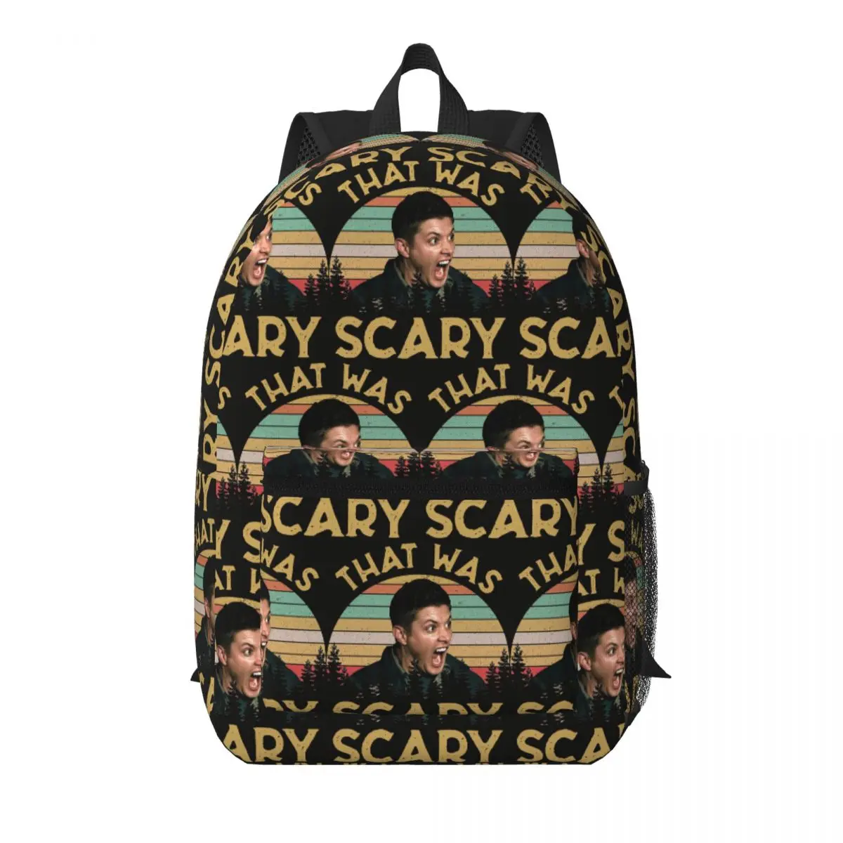 Jensen Ackles Dean Winchester Supernatural That Was Scary Backpack School Bag Hiking Travel Daypack Bookbag Shoulder Bags