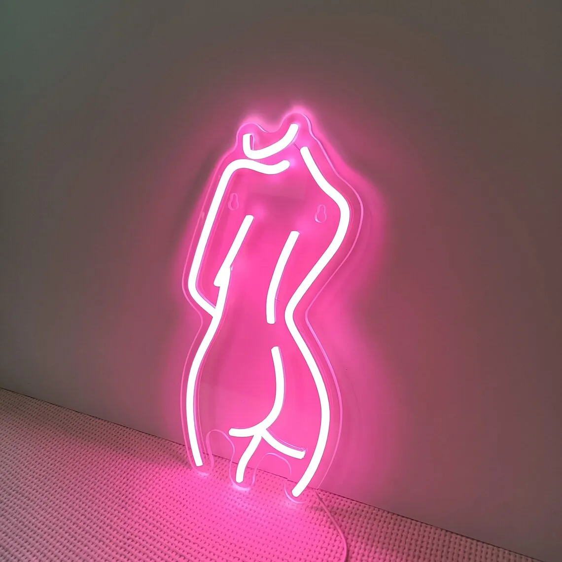 

Неоновая вывеска «Женское тело», неоновая вывеска телесного цвета, домашний декор для комнаты, настенное искусство «Женская вывеска», неоновая вывеска для спальни, форма тела, спа-вывеска, подарок