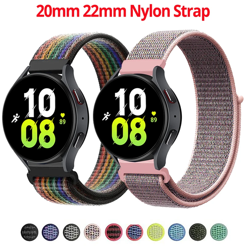 

50pcs Nylon Band for Samsung Galaxy Watch 4/5/6 40mm 44mm Active 2 Gear S3 Bracelet for Huawei Watch GT 4 GT3 Strap 22mm 20mm