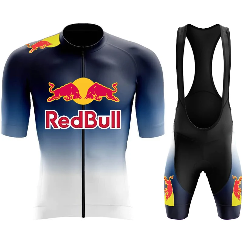RedBull الدراجات جيرسي مجموعة دراجة الرجال الدراجات الملابس الصيف قصيرة الأكمام الجبلية دراجة دعوى دراجة دراجة الملابس Ropa Ciclismo Hombre