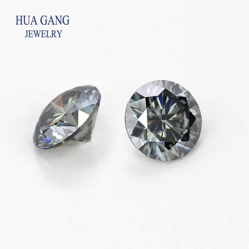 Grey Color Moissanite Stone 1.0ct 2.0ct  Beads Brilliant Cut VVS1 Excellent Cut Grade For Jewelry inlay