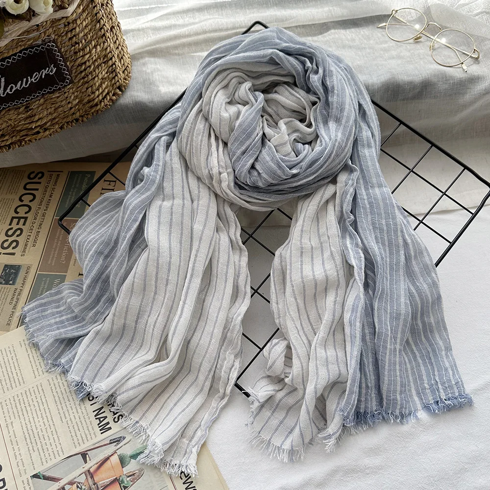 Cotton Linen Men Scarf Fashion Brand Men\'s Striped Scarves Winter Warm Neckerchief Pashmina Casual Tassel Bufandas Shawls