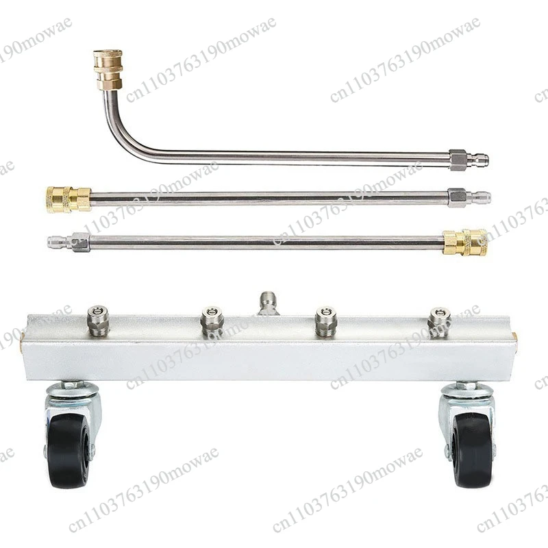 Chassis Spray Nozzle Universal Wheel Water Brush With 3 Rods For High Pressure Floor Road Cleaning