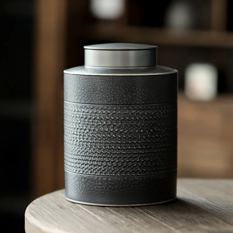 Black Ceramics Pet Urn, Creative Pattern, Unique Pet Urns, Cremation, Surviving Your Pet, Suitable for Dog, Cat, Grey Storage Ta - Image 4