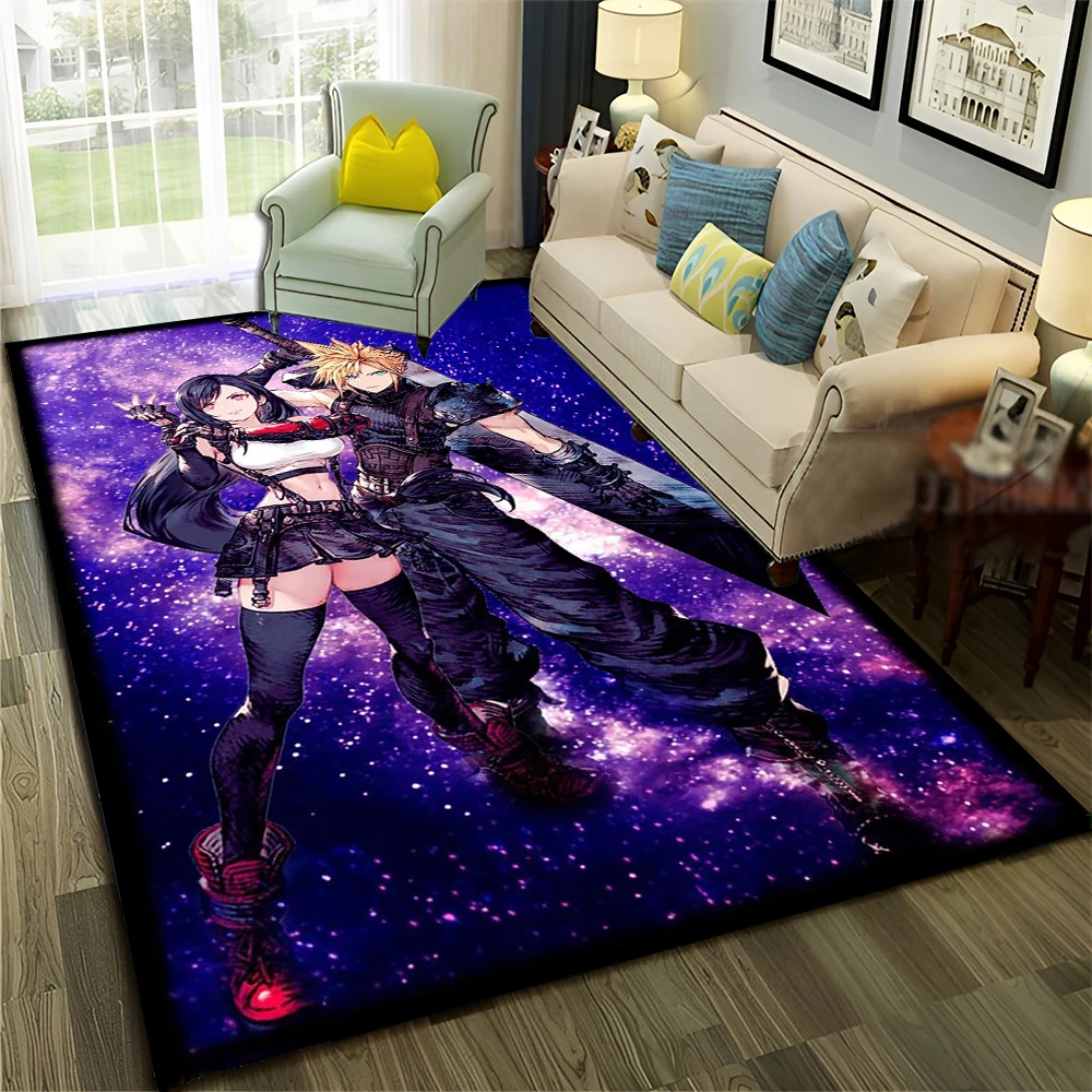 3D Final Fantasy Game Gamer FF14 HD Carpet Rug for Home Living Room Bedroom Sofa Doormat Decor,Child Area Rug Non-slip Floor Mat