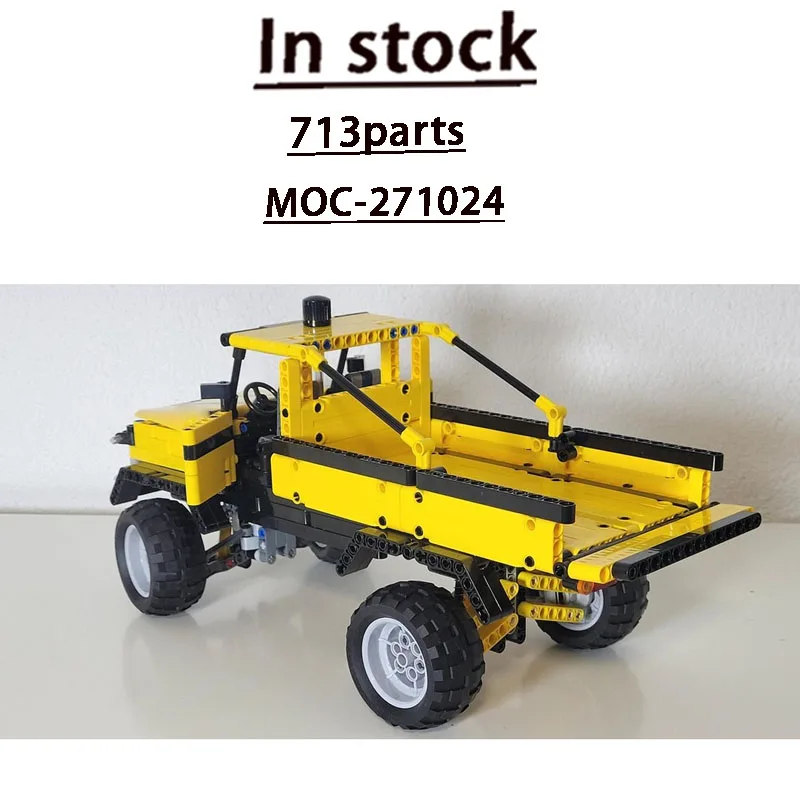 MOC-271024 Urban Farm Agriculture Yellow Cargo Truck Building Blocks Model 713 Parts Adult Birthday Christmas Toy Gift