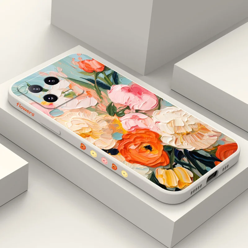 

Fresh Flowers Phone Case For Xiaomi Mi 15 14 13 13T 12 12X 12T 12S 11 11T 10 10T 9 9T Pro Lite Liquid Silicone Cover