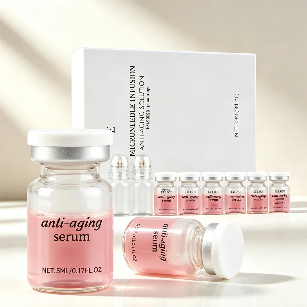 2 Tool+ 6 Bottle Korea 0.25mm Microneedle Moisturizing Serum Ampoule Skin Booster Renewal Firming Fine Line SkinCare