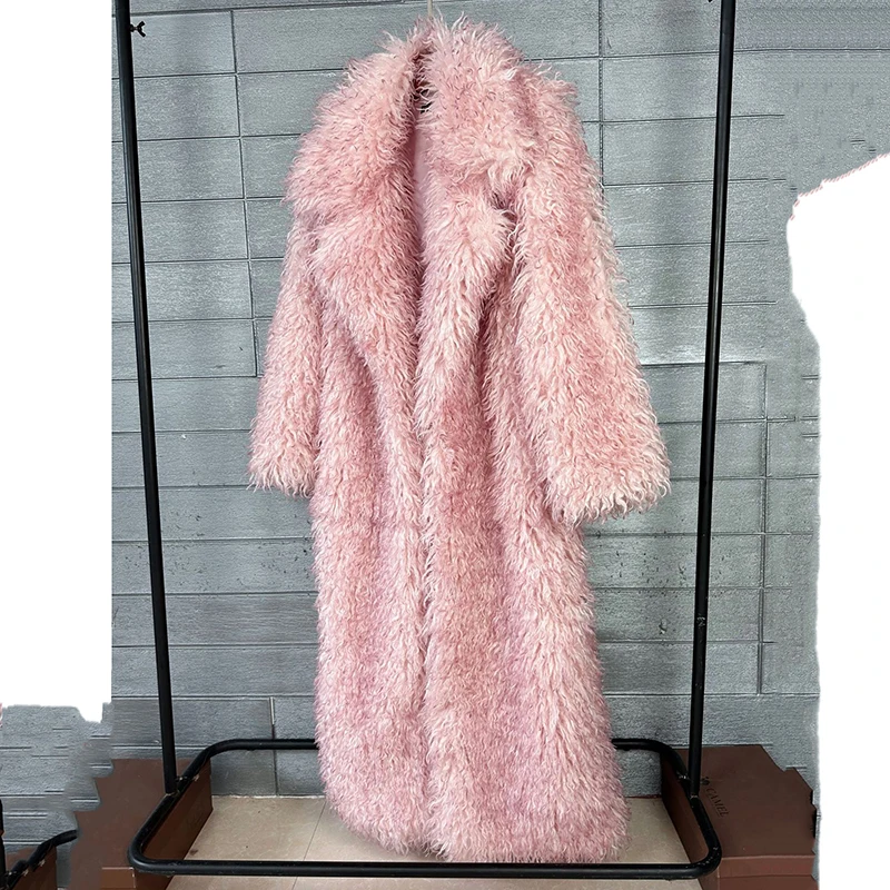 2026 New Winter Fur Coat Faux Fox Fur Coat Imitation Beach Wool Jacquard Colorful Fur Coat Imitation Fox Fur Faux Fur Women H783