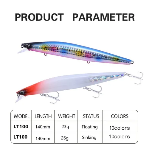 Imagen 2 del producto 1 Uds 140mm 23g Swimbait pesca asesino silencioso 140 pececillo flotante Señuelos de Pesca wobblers duros curricán trucha de agua salada plástico