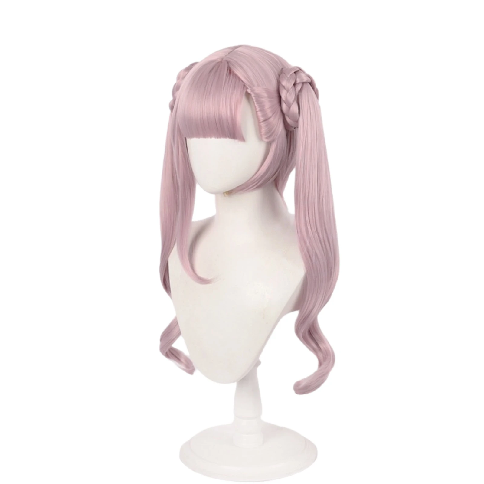 طويل مستقيم وردي فاتح بيروكات صناعية مع الانفجارات Tsukumo كاكو تأثيري ذيل حصان كليب شعر مستعار رقيق للحزب اليومي