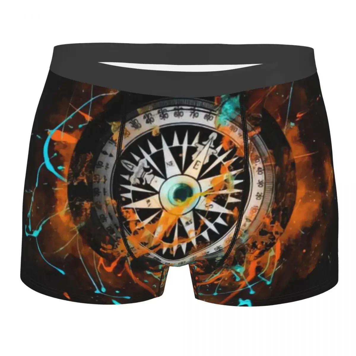 Compass Underpants Breathbale Panties Male Underwear Print Shorts Boxer Briefs