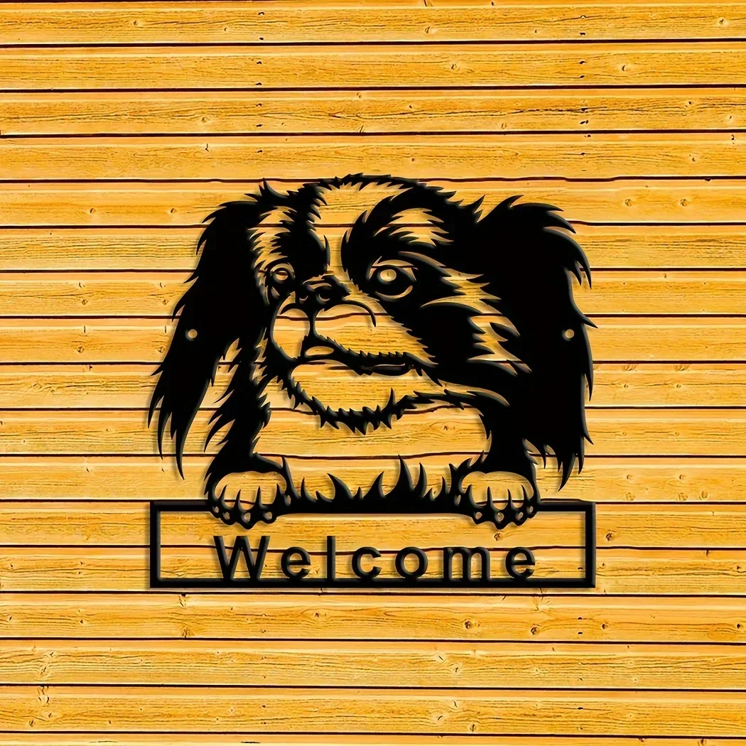 

CIFBUY Deco Welcome Dog Metal Wall Hanging Art Metal Home Sign Decoration Room Home Decor Office Living Room Door Garden Yard D