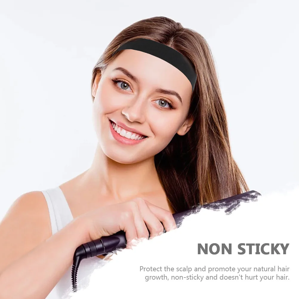 

4pcs Adjustable Headbands Polyester Black Elastic Straps For Secure Fit Reusable Scalp Protection Hairband Support Accessories