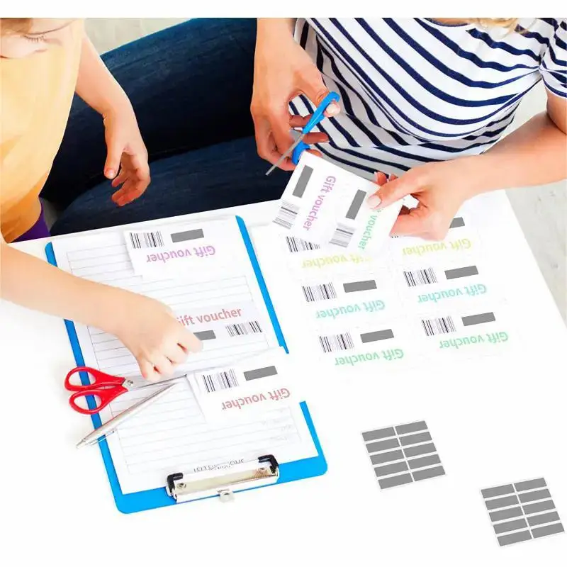 100 قطعة/الحزمة ملصقات مستطيلة للخدش، 1.9 × 0.6 بوصة #4