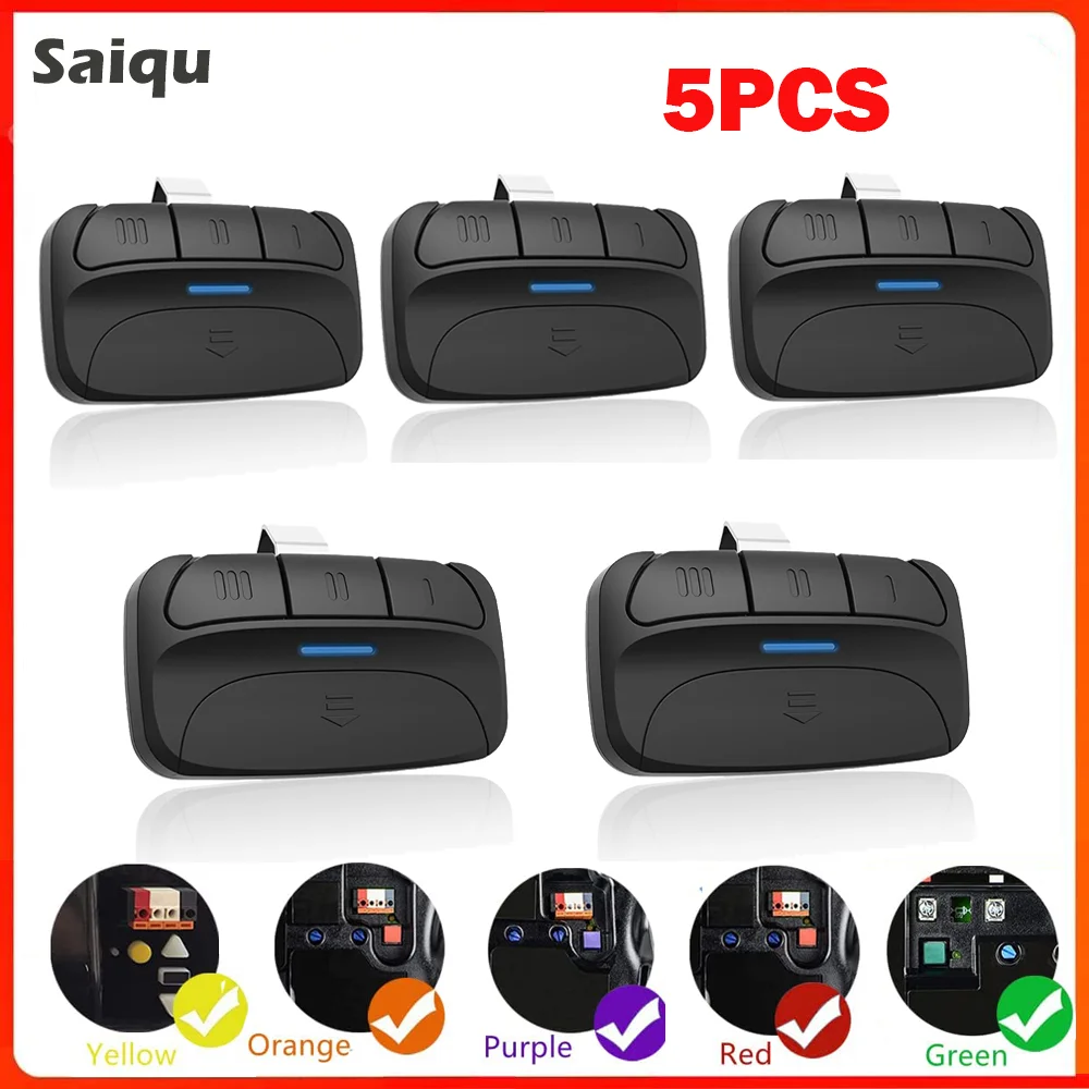 

Universal Garage Remote 5PCS 310MHZ 315MHZ 390MHZ For 5 learn button colors Garage Door Opener Remote Control