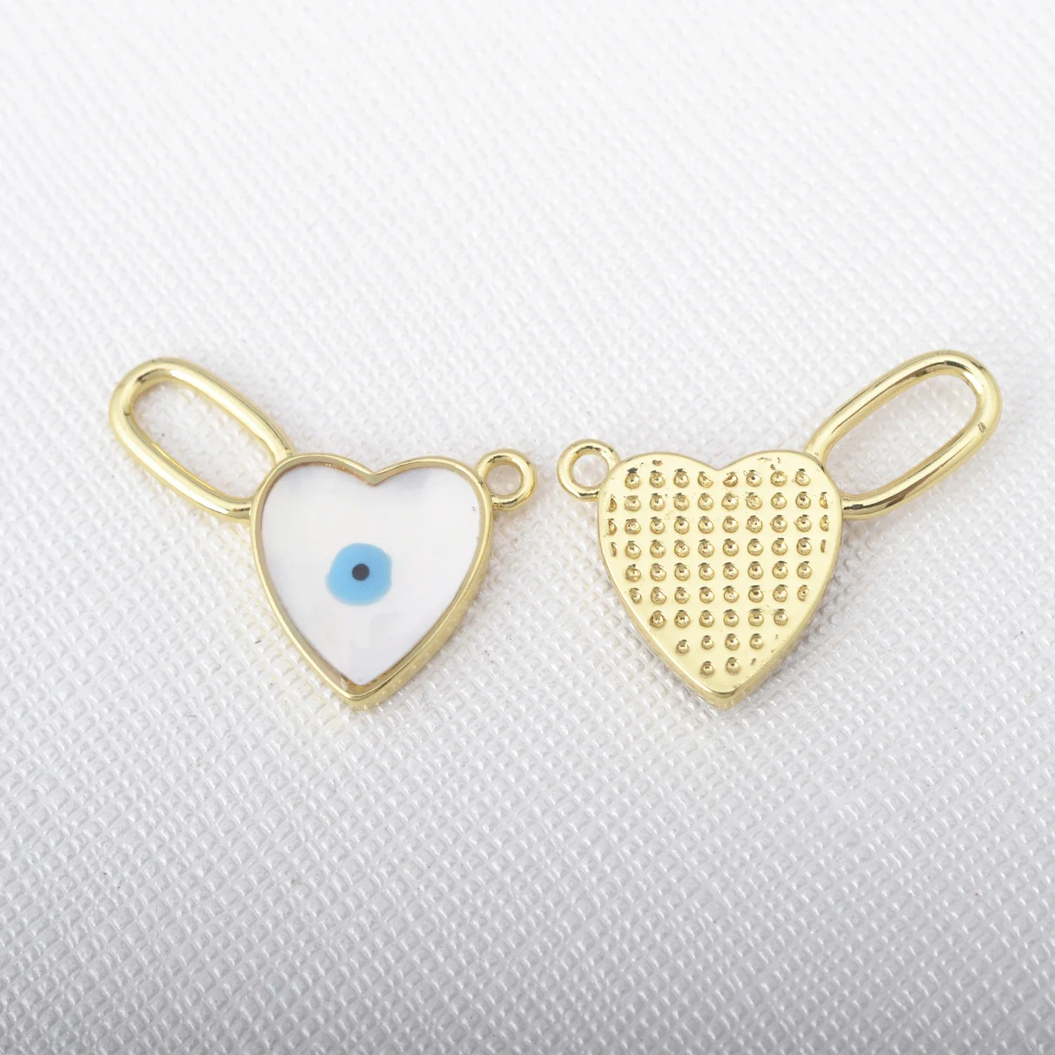 Pingentes De Latão De Luxo Blue Devil's Eye Jóias Coração Uma Forma De Estrela Zircon Acessórios DIY Pulseira Colar Brincos Acessórios