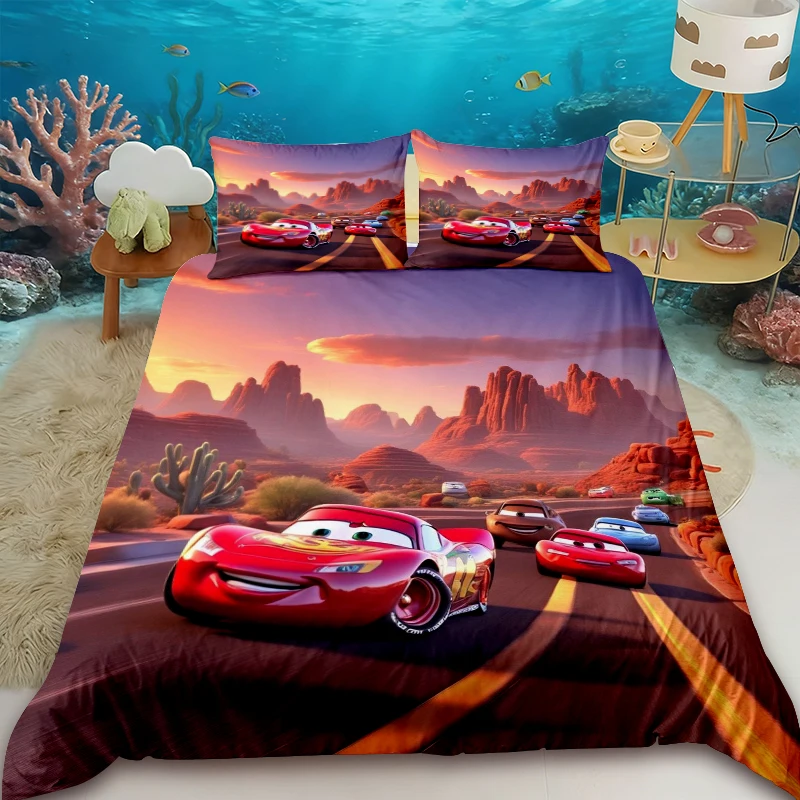 

Disney McQueen Car Duvet Cover Set, Soft Duvet and Pillowcase Set for Kids, Bedroom Decor, Single/Double/Large/Extra Large