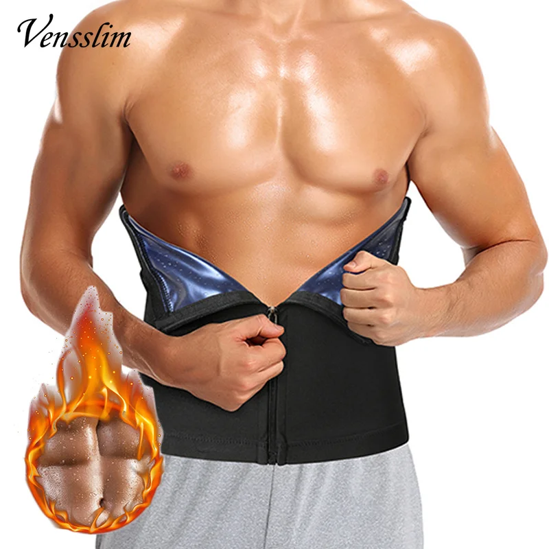 Vensslim Men Body Shaper Waist Trainer Trimmer Slimming Belt Workout Shapewear Sauna Corset Fitness Sweat Weight Loss Fat Burner